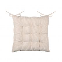 Galette de chaise carrée en velours côtelé - Naturel - 38x38 cm - Polyester - Home Maison