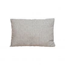 Coussin rayé 100% coton - Noir - Coton - Home Maison