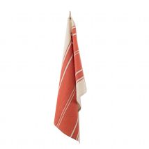 Torchon en coton et lin à rayures - Carmin - 50x70 cm - Coton - Home Maison