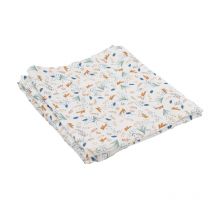 Maxi lange imprimé gaze de coton doux - Blanc - 100x100 cm - Coton - Home Maison