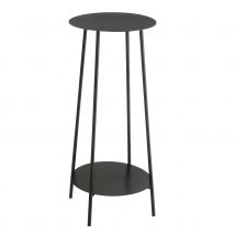 Meuble console guéridon étagères en métal - Noir - 30x30x70 cm - Métal - Home Maison