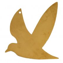 Déco murale colombe en laiton - Doré - 8x10 cm - Métal - Home Maison