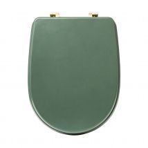 Abattant WC style chic - Vert foncé - 49x36 cm - Bois - Home Maison