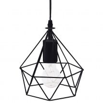 Suspension en métal style industriel - Noir - 19x17x100 cm - Métal - Home Maison