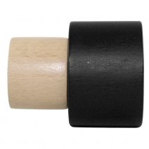 Embout de tringle bicolore à vis D28 - Noir Mat - 28 mm - Bois - Home Maison