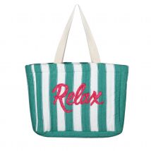 Sac cabas matelassé "Relax" - Bleu - Coton/Polyester - Home Maison