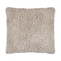 Coussin carré moelleux fausse fourrure - Taupe - 50x50 cm - Polyester - Home Maison