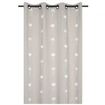 Rideau à motifs palmier - Beige - Coton - Home Maison