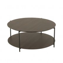 Table basse bois avec étagère ouverte - Marron Foncé - 30x90x38 cm - Bois - Home Maison