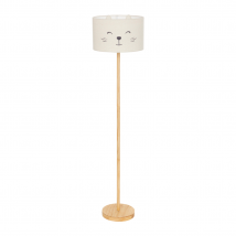 Lampadaire chat pour enfant - Blanc - Bois - Home Maison