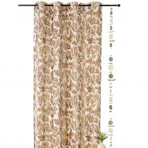 Rideau tamisant aux feuillages aquarellés - Cuivre - 140x280 cm - Polyester - Home Maison