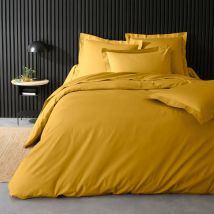 Housse de couette en percale de coton uni - Jaune Curry - Percale de coton - Home Maison
