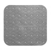 Tapis de douche antidérapant - Gris béton - 50x50 cm - Polypropylène - Home Maison