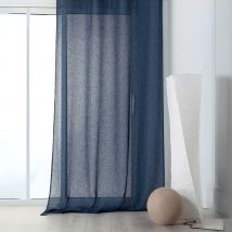 Rideau voilage tamisant en poly-lin - Bleu Foncé - 145x240 cm - Poly-Lin - Home Maison
