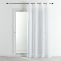 Voilage déperlant à oeillets - Blanc - Polyester - Home Maison