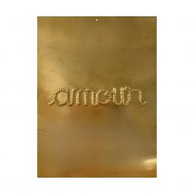 Déco murale laiton martelé AMOUR - Doré - 20x15 cm - Métal - Home Maison