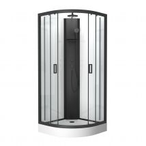 Cabine de douche 1/4 de cercle style contemporain - Noir - Home Maison