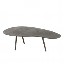 Grande table de salon goutte en aluminium et fer - Noir - 120x70 cm - Métal - Home Maison