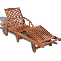 Chaise longue extérieure en bois d'acacia - Marron - Bois - Home Maison