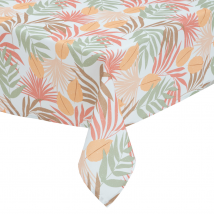 Nappe anti tâche à motif exotique - Orange - 240x140 cm - Polyester - Home Maison