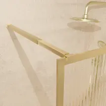 Paroi de douche en verre cannelé doré brossé - Doré - 120x200 cm - Aluminium - Home Maison