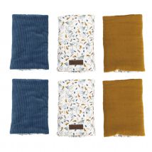 Tour de lit bébé lot de 6-Modulable - Bleu - 40x25 cm - Coton/Polyester - Home Maison