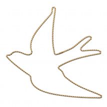 Déco murale Hirondelle fil laiton torsadé - Doré Vieilli - 20x20 cm - Métal - Home Maison