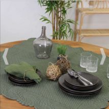 Nappe de jeux carré de table - Vert - 100x100 cm - Coton/Polyester - Home Maison