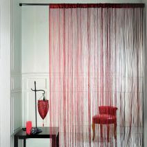 Rideau à Fils Spaghetti - Rouge - Polyester - Home Maison