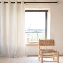 Rideau montagne - Effet mouton - Ecru - 140x260 cm - Polyester/Fourrure - Home Maison