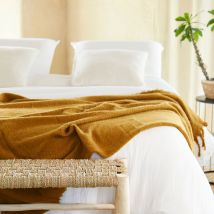 Plaid - Effet mohair ultra doux - Bronze - 180x130 cm - Polyester - Home Maison