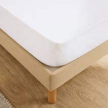 Protège matelas molleton 100% Coton Anti Acarien - Blanc - 160x200 cm - Coton - Home Maison