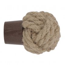 Embout de tringle en corde et frêne à visser D28 - Naturel - Bois - Home Maison