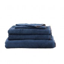 Serviette Grand Hotel surpiqure noire - Bleu Encre - 30x50 cm - Coton - Home Maison