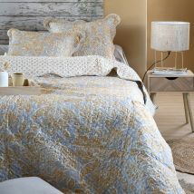 Couvre-lit avec taies d'oreiller motif perse - Jaune - Polyester - Home Maison