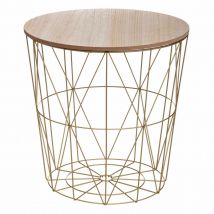 Table à café en métal ajouré - Doré - 40x40 cm - Métal - Home Maison