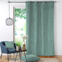 Rideau à œillets casual sauge velours côtelé uni - Vert - 140x260 cm - Velours - Home Maison