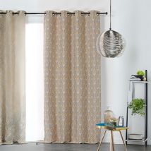 Rideau art décoratif en jacquard - Jaune - Polyester/Jacquard - Home Maison
