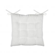 Galette de chaise carrée en velours côtelé - Ecru - 38x38 cm - Polyester - Home Maison