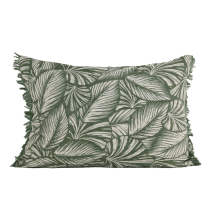 Coussin motif feuilles exotiques - Vert - 40x60 cm - Coton - Home Maison