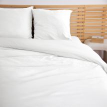 Parure de lit réversible gaufrée 2 personnes - Blanc - Home Maison