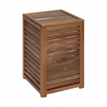 Panier à linge 65L en acacia - Beige - Bois - Home Maison
