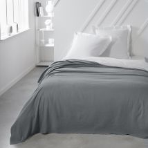 Jeté de lit en gaze de coton - Gris - 240x220 cm - Gaze de coton - Home Maison