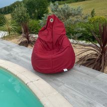 Pouf poire à microbille - Bordeaux - 80 cm - Polyester - Home Maison