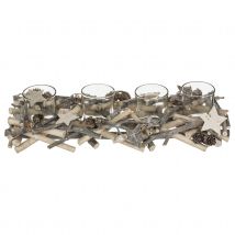 Photophore en rondin de bois - Gris clair - Bois - Home Maison