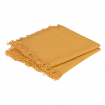 Serviette de table à franges x 2 - Jaune - Coton - Home Maison