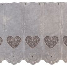 Brise bise brodé au style montagne rustique - Gris clair - 58x160 cm - Polyester - Home Maison