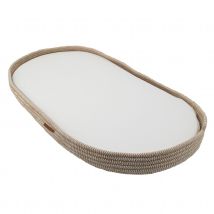 Panier à langer tressé avec matelas - Naturel - 43x80x6 cm - Coton/Polyester - Home Maison