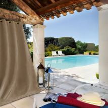 Rideau extérieur imperméable - Ficelle - 135x240 cm - Polyester - Home Maison