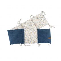 Tour de lit adaptable vintage - Bleu - 180 cm - Coton/Polyester - Home Maison